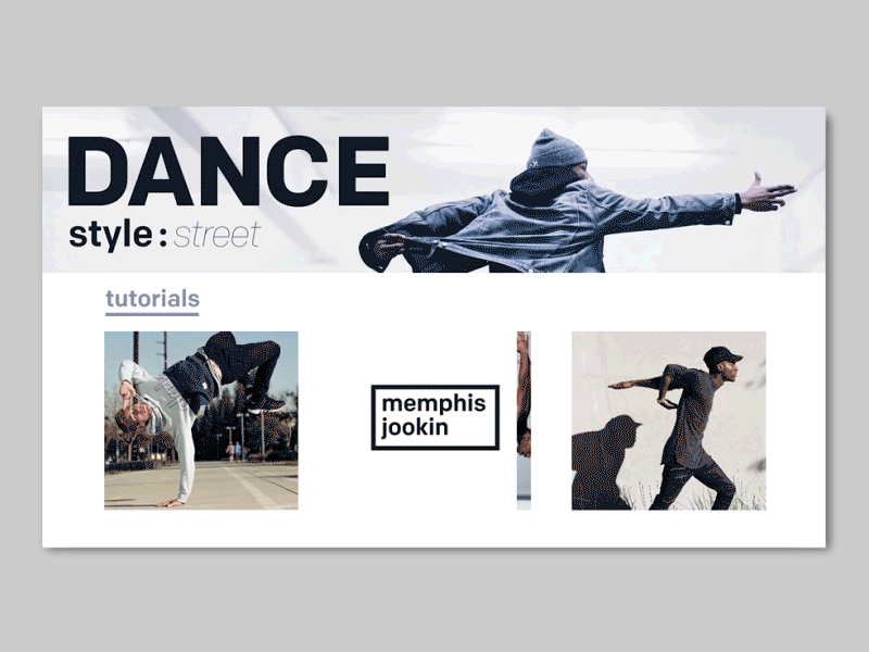 Street Style Dance app design branding charlespatterson clean colfax design dynamic grid interaction invision invisionstudio typography ui uidesign uidesigner uxui webdesigner