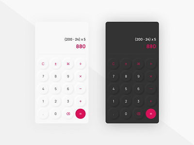 DailyUI 004 - Calculator calculator calculator app calculator design dailyui dark theme dark ui material icons modern neumorphic neumorphism sanserif skeumorphism ui ui design