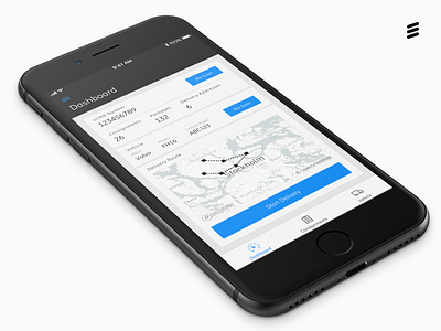 Ericsson DriverApp app dashboard ericsson iphone layout login logistics menu mobile ui ux