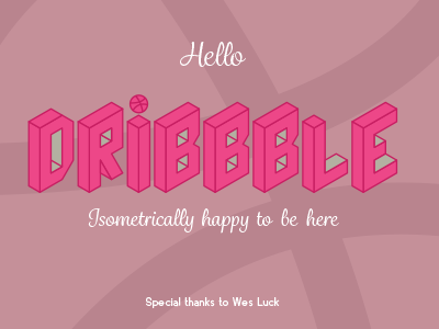 Hello Dribbble debut design dribbble hello illustration isometric logo play typography