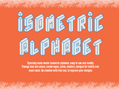 Isometric Alphabet alphabet alphabets branding design easy to use fun isometric isometric art isometric design letters resizable vector