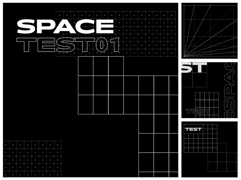 Space Test 01 adobexd animation branding design graphic design grid illustration layout linework motion motion design space type typogaphy visual design