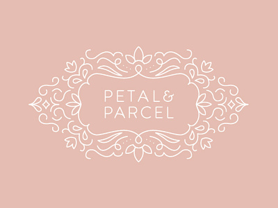 Petal & Parcel branding feminine floral logo mono-weight