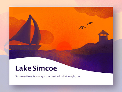 Sunset at Lake Simcoe digital painting lake summer sunset