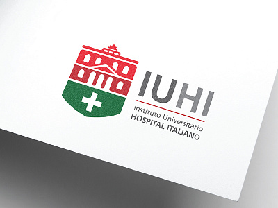Logo design for IUHI university branding green icon identity logo logotipo medical school red