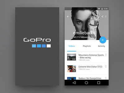 Gopro Redesign - Android Flow android app flow gopro lollipop material redesign social ui uihaus ux video