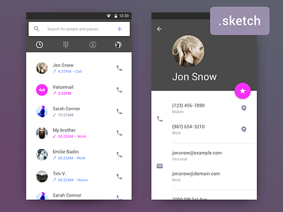 Hello Punk - Freebie! android android l app call contacts free lollipop material profile recents sketch social