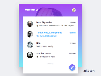 Messenger | Freebie android app chat free freebie inbox ios messenger sketch vector web