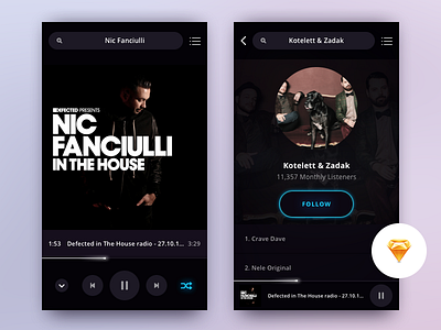 Music Player | FREEBIE app audio free freebie gleb ios mobile music player rebound sketch ui