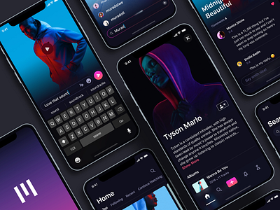 Midnight UI | Exploration Kit app black concept dark design system diversity emilie figma flinto ios library midnight mobile perspective principle sketch ui ui kit