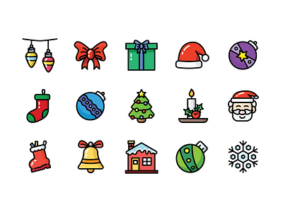 Christmas Decoration Icon Set icon icon design iconography illustration uidesign