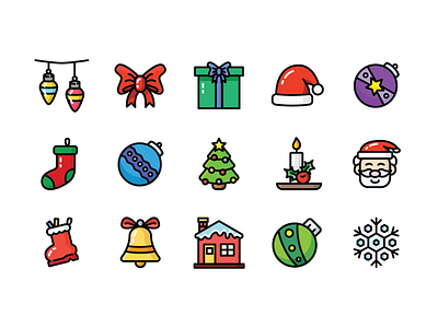 Christmas Decoration Icon Set