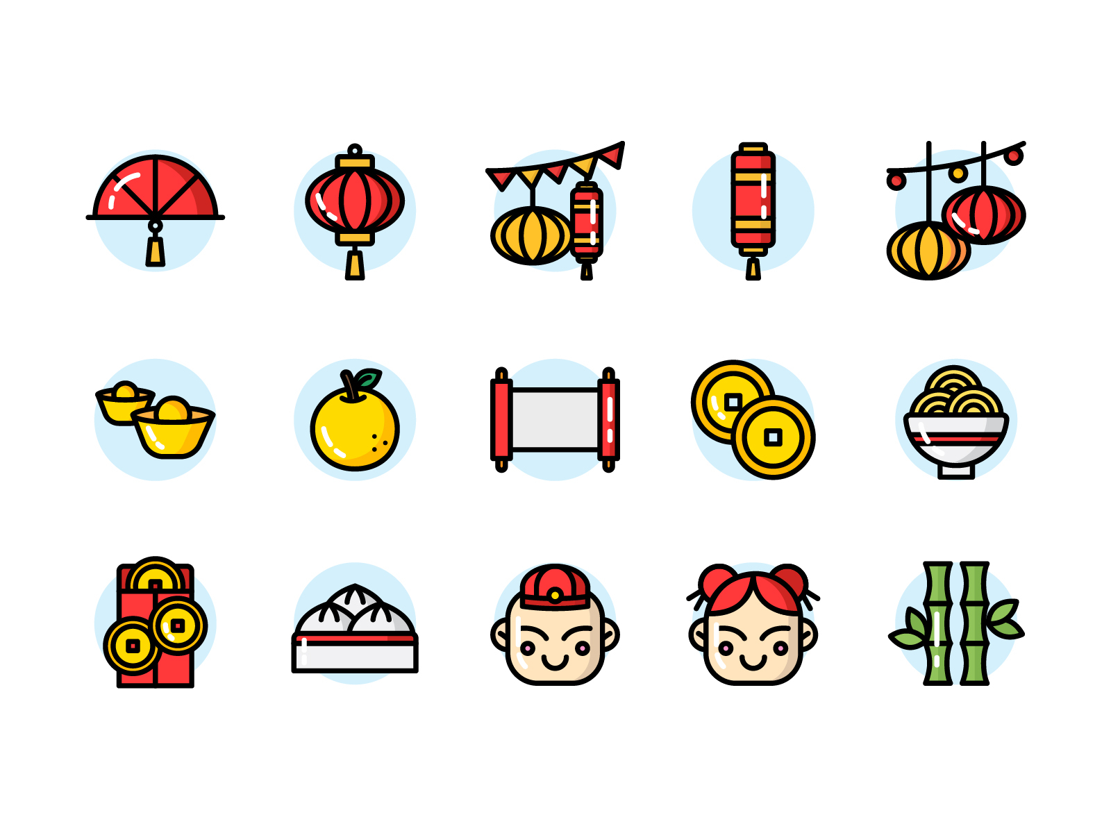 Chinese New Year Icon Set by Lourenchyus Alfredo on Dribbble