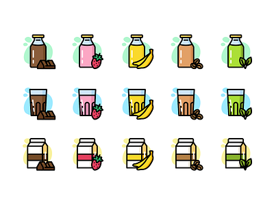 Drink Milk Icon Set