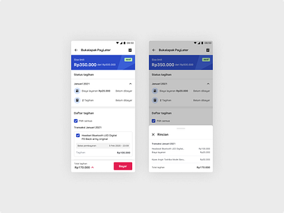 Bukalapak PayLater dashboard bukalapak bukalapak paylater cashloan dashboard design finance financing instalment mobile p2p p2p lending paylater pinjaman repayment ui ui design ux ux design