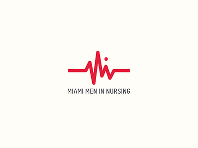 Miami Men In Nursing branding club corporate identity logo miami min nursing pulse red