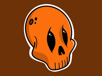 Orange Skull design fun illustration procreate skull