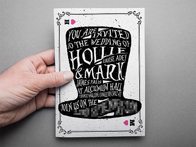 Mad Hatter Style Wedding Invite a5 alice in wonderland mad hatter wedding invite