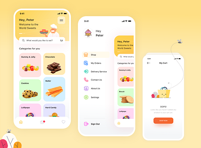 The World Sweet app clean ui daily ui design designworkshop illustration minimal designs user experience