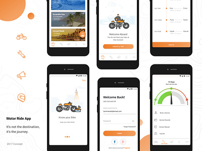 Motor Ride App app icon illustration riders app user experience