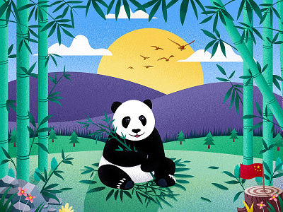 Panda china illustration national day rainforest