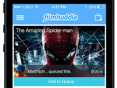 Filmhuddle iOS 7 Redesign app app design apple feed film ios 7 ios7 movie