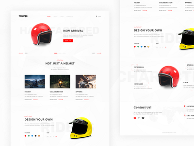 #Exploration - Landing Page for Helmet Website clean helmet landing page motorcycle red ui ux web website whitespace