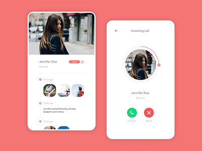 Social App UI Design call incoming call social app ui ui ux