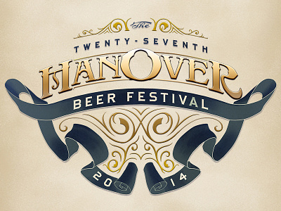Hanover Beer Festival 2014 (alt. version) alcohol beer brewery festival hanover logo pub scroll victorian