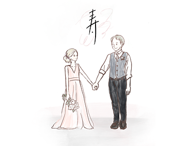 Wedding illust illustration ipadpro procreate wedding イラスト 寿 挿絵