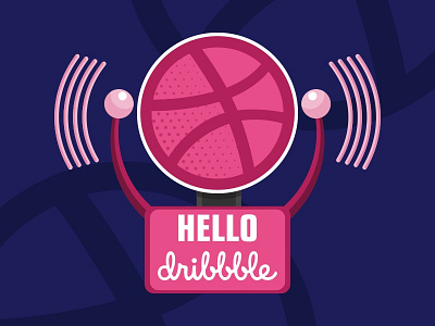Hello Dribbble alarm debut design first shot graphics design icon thank you