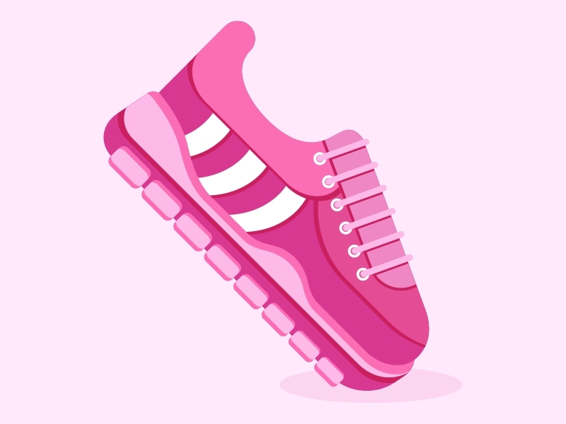 Pink Sneaker Icon clothing design foot footwear sneaker sport style symbol training vector walking