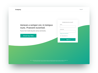 Simplified Landing Page Concept bank concept finance green landing page loan personal loan simple wave