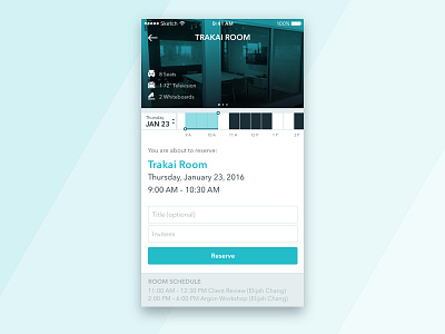 Room Reservation book app booking calendar details details page mobile mobile app reservations time time manage ui ux ui ux design