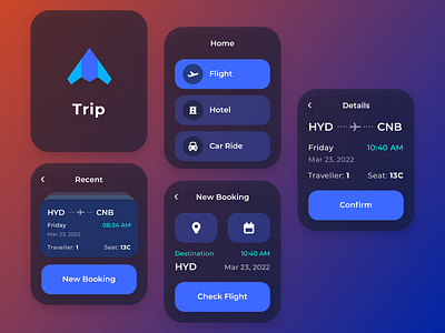 Airlines design flight app flight booking ticket booking travel ui ui design watch watch app watch ui