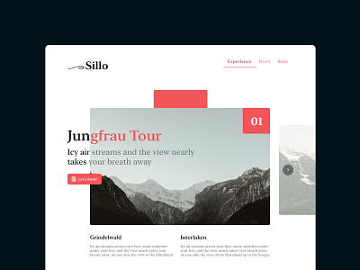 Exploration - Jungfrau Tour clean desktop experience flat homepage minimalist mountain simple switzerland travel ui user experience user interface ux web design
