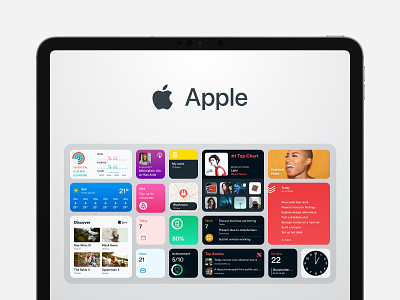Apple Widget - Silver apple clean design flat ipad light ui minimalist simple ui user experience user interface ux widget