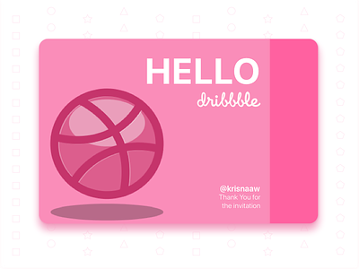 Hello Dribble card clean debut dribble graphic design invitation simple