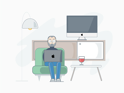 Steve Jobs & Apple apple clean flat illustration mac. room simple steve jobs ui user experience user interface ux