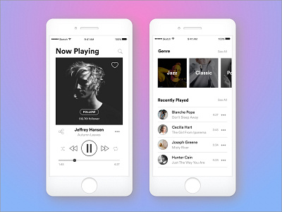 Music Player apps clean minimalist mobile music music player simple ui user experience user interface ux
