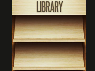 Library clean ibook iphone magazine texture ui wood