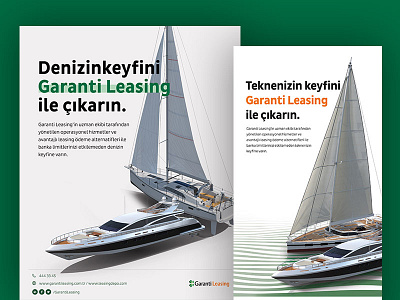 Garanti Leasing Boat Show Mailing bank boat show corporate graphic green leasing mailing sea