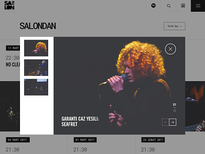 İKSV Salon Detail Page archive art direction event gallery popup simple ui web design