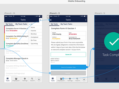 Onboarding Tasks adobe xd flat ui hr onboarding task list