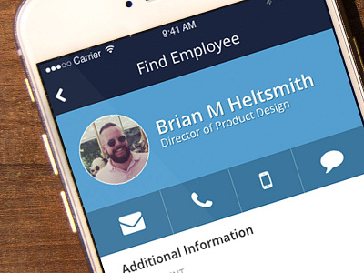 Employee Profile flat ui hr software mobile onboarding