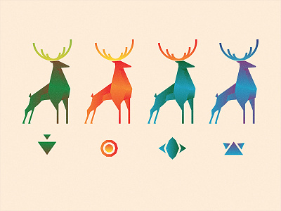 4 Seasons animal antlers badge deer elements illustration logo seasons stag symbols wild wildlife