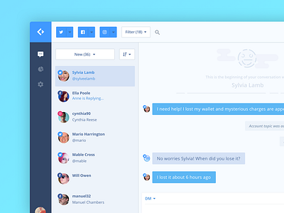 Conversation Dashboard app application conversation dashboard desktop interface messaging ui ux