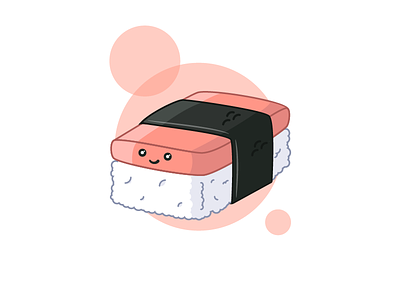 Spam Musubi cute fish food illustration musubi rice spam sushi