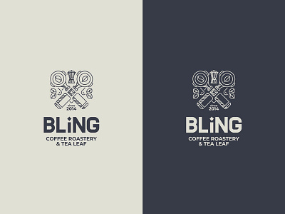 Bling Coffee Roastery & Tea Leaf branding graphic design logo design