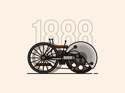 Butler Petrol Cycle classic design flat design icon illustrator lineart linework motorbike motorcycles vector